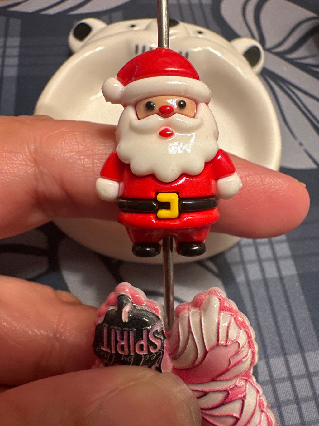 Silicone Santa bead