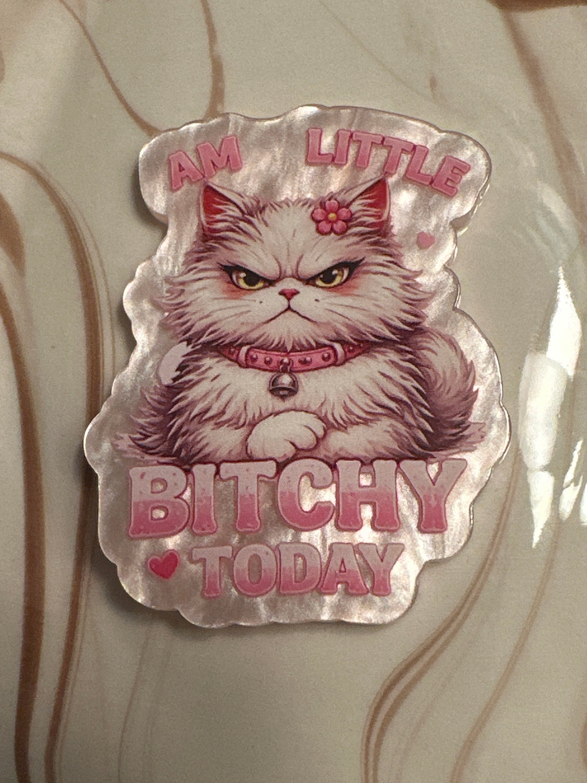 Acrylic Flat Angry Kitty