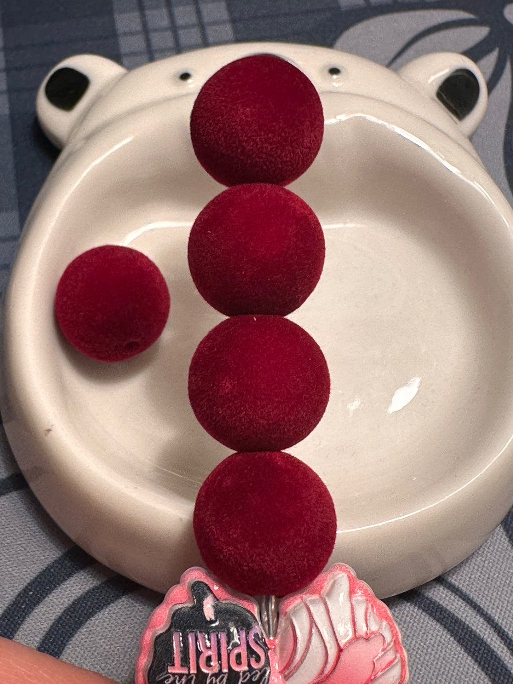 Red Velvety 16mm Beads