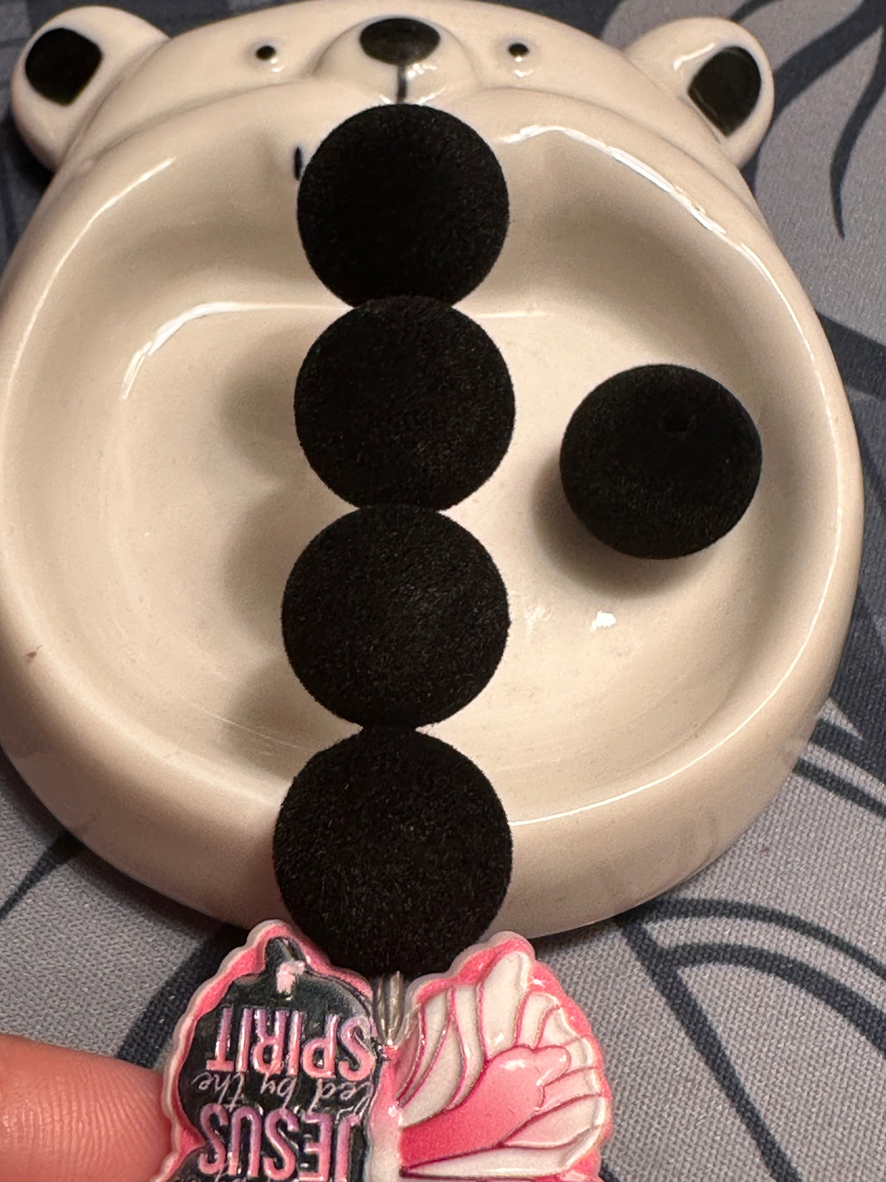 Black Velvety 16mm beads